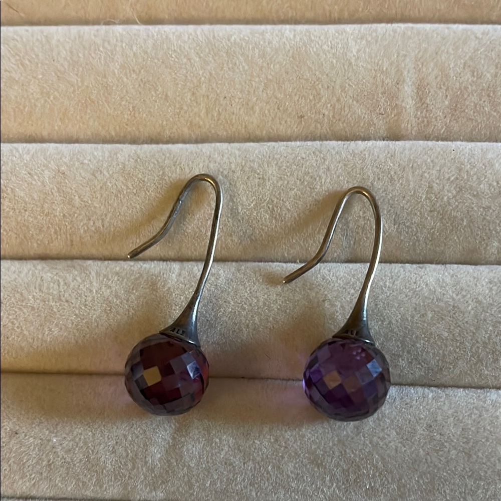 Elegant Purple Drop Earrings